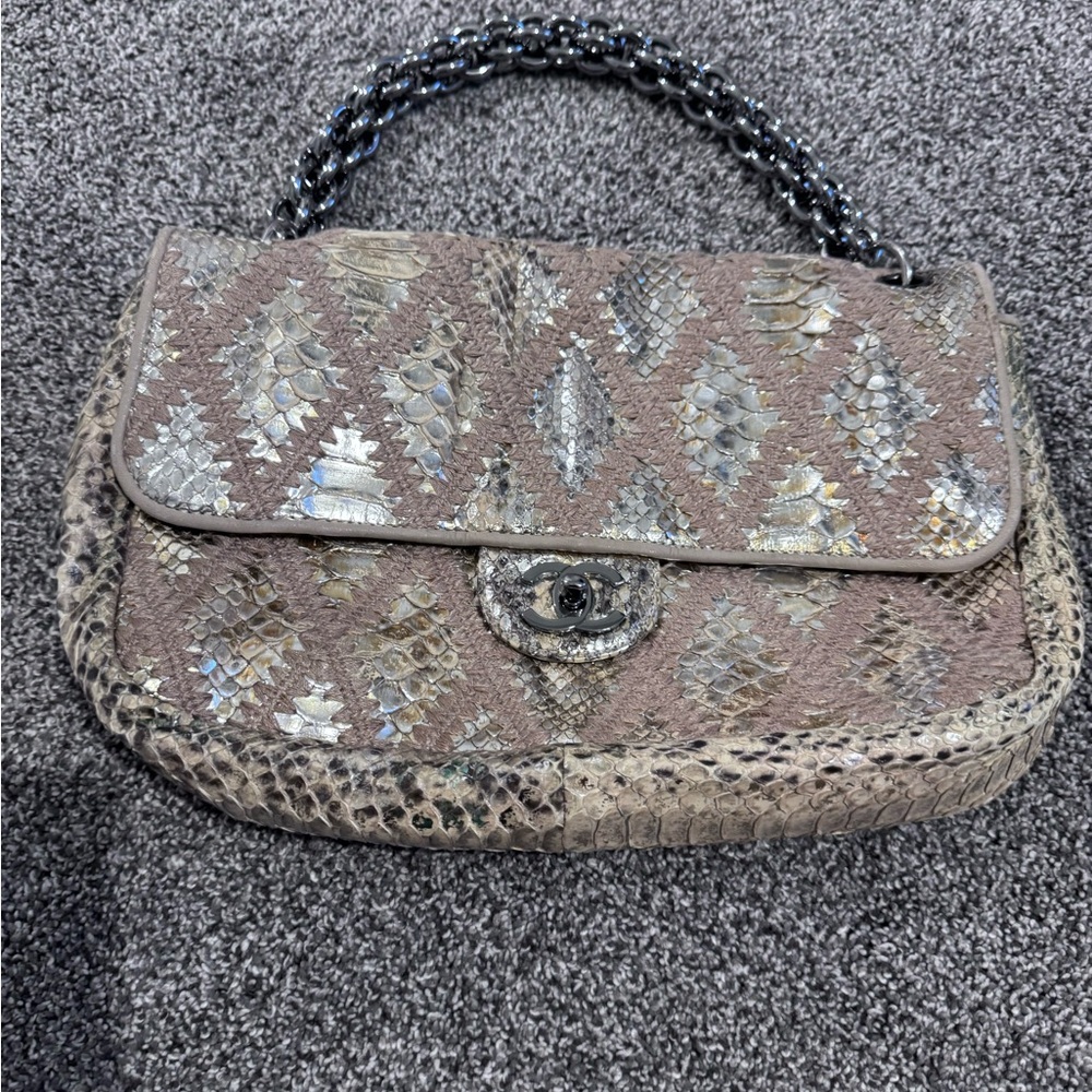 Eucgorgeous & Rare Chanel Python Bag - image 2